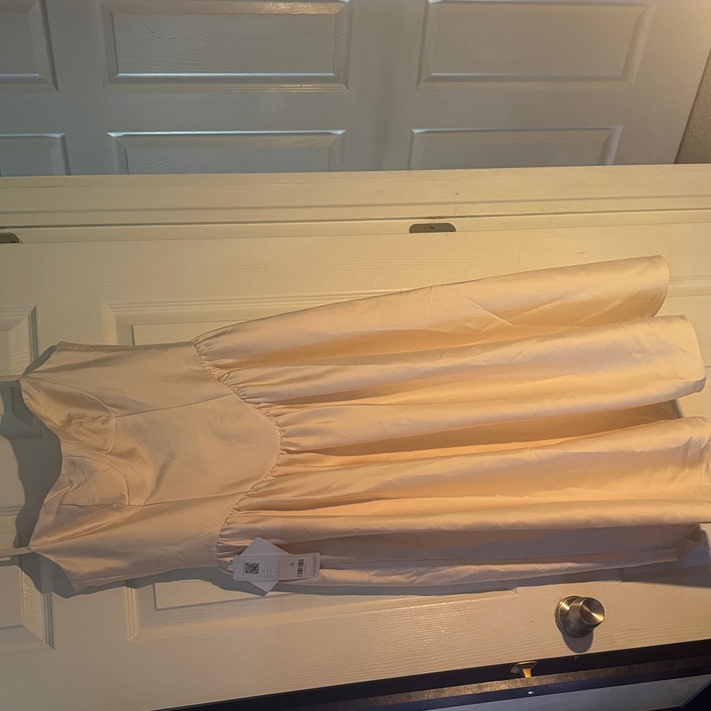 Azazie Cream Midi Dress